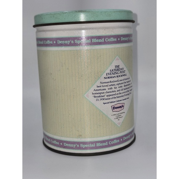 Vintage‎ Denny's 1989 Special Blend Coffee Tin Norman Rockwell Canister Empty - Picture 4 of 7